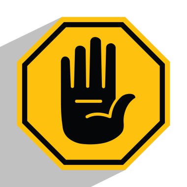 Avuç içi ile dur işareti, vektör illüstrasyonu 