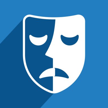 Tiyatro maskesi, komedi ve trajedi, vektör çizimi 