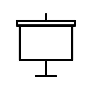 beyaz tahta ya da sunum tahtası ya da projektör ekran simgesi, vektör illüstrasyonu 