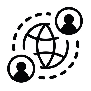 dünya insanları simgesi, vektör illüstrasyonu 