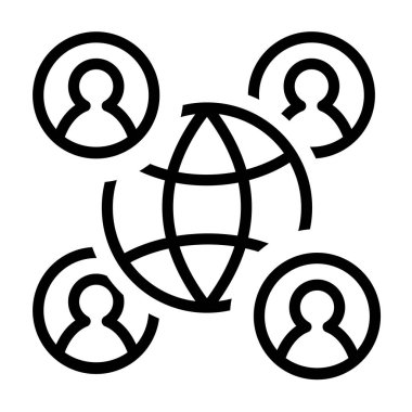 dünya insanları simgesi, vektör illüstrasyonu 