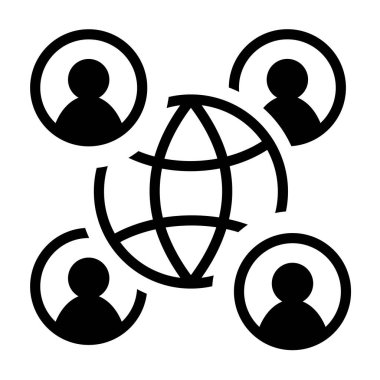 dünya insanları simgesi, vektör illüstrasyonu 