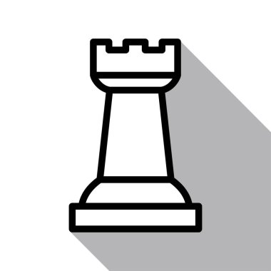 Gri gölgeli kale simgesi, vektör illüstrasyonu 