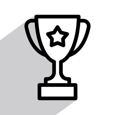 Gölge simgesi ve vektör illüstrasyonlu kupa 