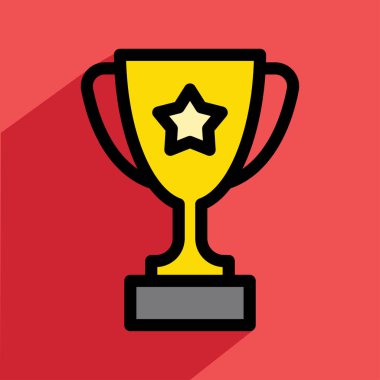 Yıldız yıldız simgesi, vektör illüstrasyonlu kupa 