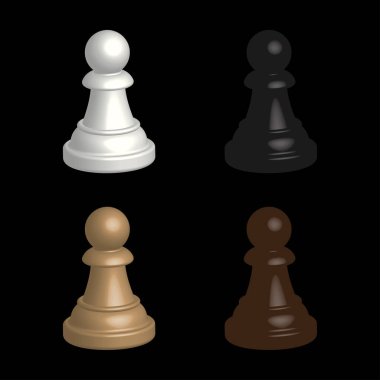 3d piyon simgesinin çizimi