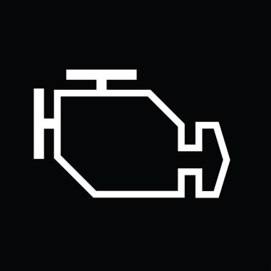 motor düz simgesi siyah arkaplanda 