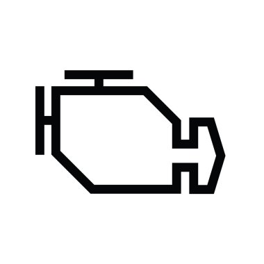 Beyaz arkaplanda motor düz simgesi 