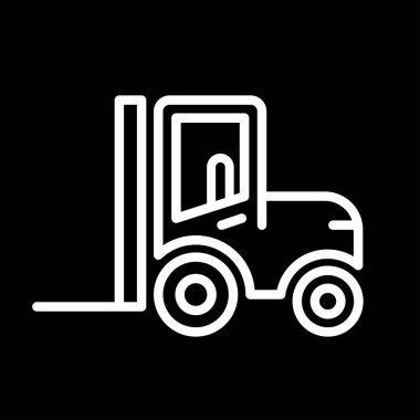 forklift basit simgesi, vektör illüstrasyonu