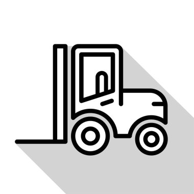 forklift basit simgesi, vektör illüstrasyonu