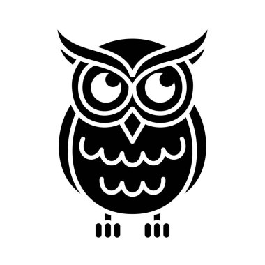 Beyaz arkaplanda göz simgesi olan baykuş 