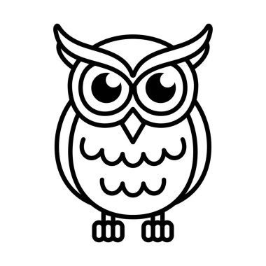 Beyaz arkaplanda göz simgesi olan baykuş 