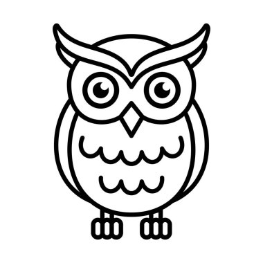 Beyaz arkaplanda göz simgesi olan baykuş 