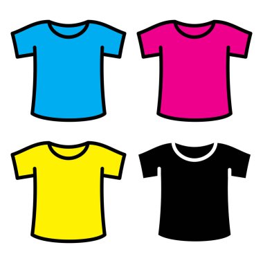 Beyaz arka planda t-shirt simgeleri seti 