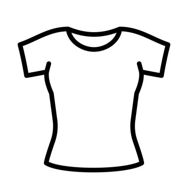 Beyaz arkaplanda beyaz kadın tişörtü simgesi 