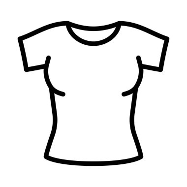 Beyaz arkaplanda beyaz kadın tişörtü simgesi 