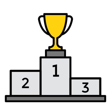 Kazanan podyum kupası, vektör illüstrasyonu