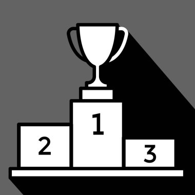 Kazanan podyum kupası, vektör illüstrasyonu
