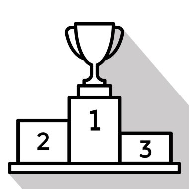 Kazanan podyum kupası, vektör illüstrasyonu