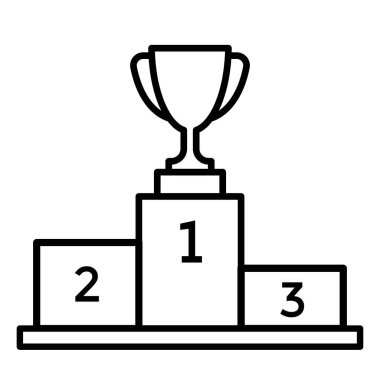 Kazanan podyum kupası, vektör illüstrasyonu