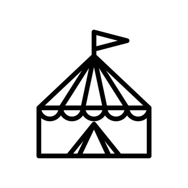 Sirk Çadırı basit simgesi, vektör illüstrasyonu 