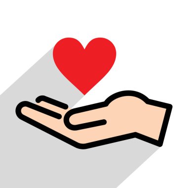 kalp elde, kalp elde, vektör illüstrasyon