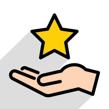 El ele tutuşan yıldız, vektör çizimi