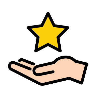 El ele tutuşan yıldız, vektör çizimi