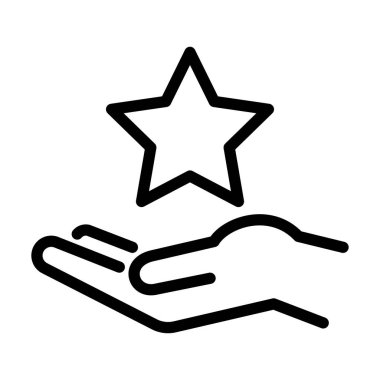 El ele tutuşan yıldız, vektör çizimi