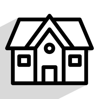 ev simgesi, doğrusal, vektör illüstrasyonu 