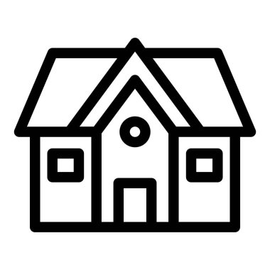 ev simgesi, doğrusal, vektör illüstrasyonu 