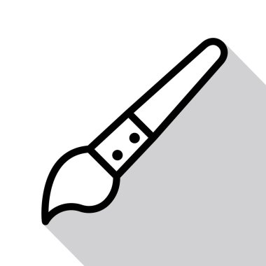 boya fırçası simgesi, basit doğrusal, vektör illüstrasyonu