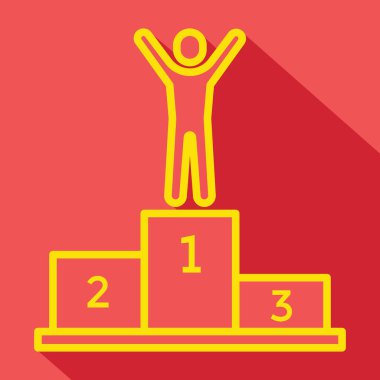 Kazanan podyum, basit ikon, vektör illüstrasyonu. 