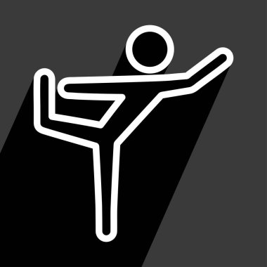 Yoga dansçısı gölgeli, vektör illüstrasyonlu