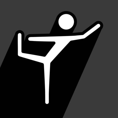 Yoga dansçısı gölgeli, vektör illüstrasyonlu