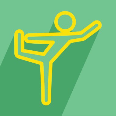 Yoga dansçısı gölgeli, vektör illüstrasyonlu