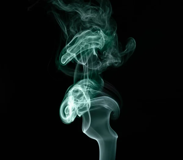 Abstract Green Smoke Black Background — Stock Photo, Image