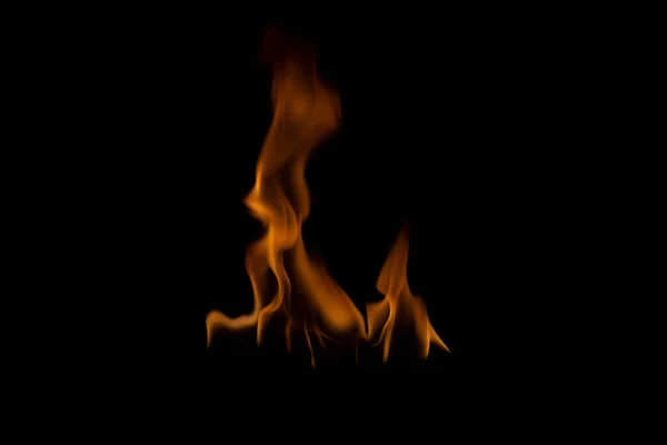 Огонь Пламя Мощный Стрелять Студии Черным Фоном — стоковое фото