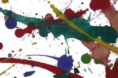 Soyut yeşil mavi sarı turuncu suluboya arka planda