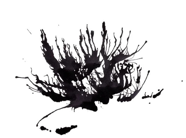 Abstract Zwart Aquarel Verf Splash Achtergrond — Stockfoto