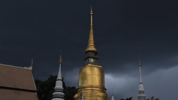 Suan Dok Tapınağı Yağmur Mevsiminde Zaman Aşımına Uğradı Chiang Mai — Stok video