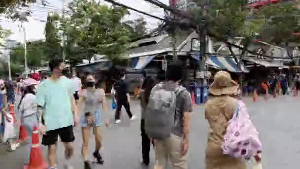 Bangkok Thailand November 2022 Chatuchak Atau Jatujak Weekend Market Adalah — Stok Video