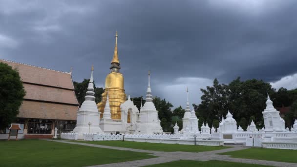 スアン Dok 寺チェンマイ タイの美しい寺院 — ストック動画