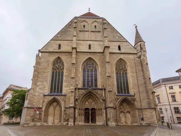 stock image West portal view of Minoritenkirche or Friars Minor Conventual Church, Vienna, Austria