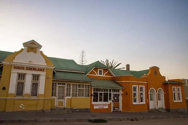 stock image Detail of colorful houses in Luderitz town, the ancient german style town in south Namibia