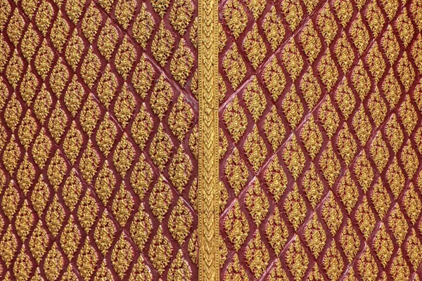 Goldenes Muster Mit Schönen Kanok Mustern Den Wänden Thailändischer Tempel — Stockfoto