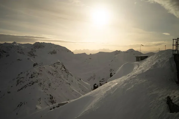 Paysage Enneigé Temps Idéal Pour Voyage Montagne Pour Randonnée Ski — Photo