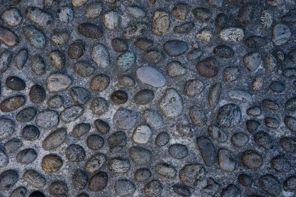 Struktura Posadzki Starożytnego Miasta Kamieniami Zaprawą Betonem — Zdjęcie stockowe