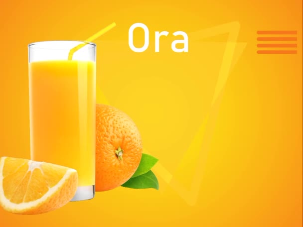 Friss Orange Drink Természetes Folyékony Vitaminokkal Üvegáruban Egészséges Finom Étrendhez — Stock videók