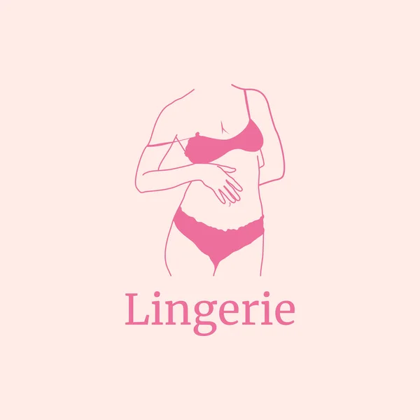 Sujetador Lencería Sexy Mujer Bikini Logo Diseño Icono Vector — Archivo Imágenes Vectoriales